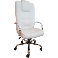 Cadeira Giratória Escritório Classic Presidente Branca Relax Base Cromada c/ Rodizio - 100% Nacional