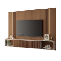 Home Suspenso Empire TV até 85 Polegadas MDF/MDP LED Castanho/Off White G26 - Hb Móveis