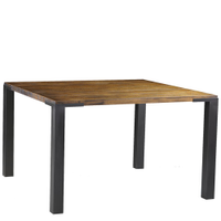 Mesa Sala de Jantar Cozinha Bladel Quadrada 120cm Grafite Madeira Maciça Rustic Brown G54 - Gran Belo