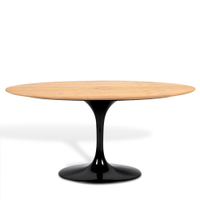 Mesa Saarinen Tulip Oval Freijó 180x100cm Base Preta