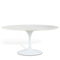 Mesa Saarinen Tulip Jantar Espírito Santo 198x122cm Base Branca