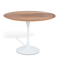 Mesa Saarinen Tulip Redonda Imbuia 137cm Base Branca