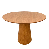Mesa de Jantar Cone Redonda 130 cm Base Madeira Freijó Tampo Freijó