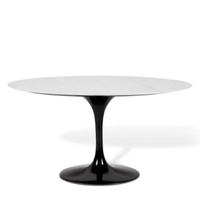 Mesa de Jantar Saarinen Oval 160x90 cm Mármore Carrara Base Preta