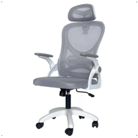Cadeira Office Giratória Columbus Altura Regulável Sistema Relax Apoio Cabeça Assento Confortável Tela Mesh Branco/Cinza - Lojas RPM