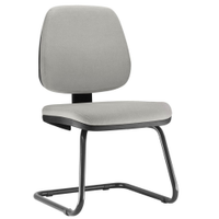 Cadeira Para Escritório Job L02 Fixa Linho Cinza - Lyam Decor