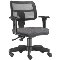 Cadeira Giratória Zip L02 Executiva Ergonômica Escritório Linho Cinza Escuro - Lyam Decor