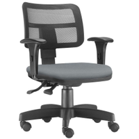 Cadeira Giratória Zip L02 Executiva Ergonômica Escritório Crepe Cinza - Lyam Decor