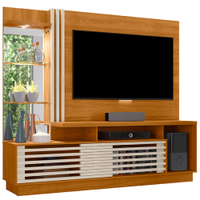 Estante Home Tv 60 Pol 200 cm Frizz Plus Cinamomo Off White MADETEC
