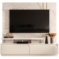 Home Theater para Tv 75 Polegadas com 2 Gavetas New Ártemis Calacata/Off White