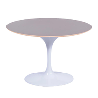 Mesa Saarinen Oval Fórmica Preta 180x100cm - Base Branca