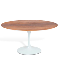 Mesa Saarinen Oval Imbuia 244x137cm - Base Branca