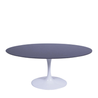 Mesa Saarinen Oval São Gabriel 198x122cm - Base Branca