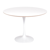 Mesa Saarinen Redonda Fórmica Branca 100cm - Base Branca