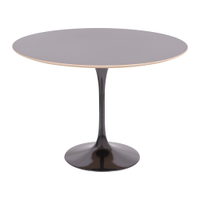 Mesa Saarinen Tulip Redonda Formica Preta 107cm Base Preta