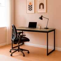 Mesa de Escritório Workspace Mel e Preta 150 cm