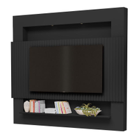 Painel Home Suspenso Riviera Ripado Preto para TV até 75 - Móveis Luapa