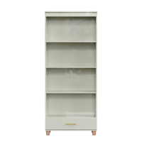 Estante Lívia 100% MDF 1 Gaveta Off White e Dourada