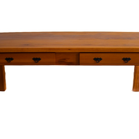 Mesa de Jantar 2 M Madeira Maciça Natural Com Gaveta - Drawer