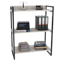 Estante Livreiro Multiuso Prisma Estilo Industrial 80cm 3 Prateleiras C08 Snow - Mpozenato