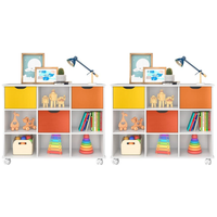 Kit 2 Nichos Organizadores com Rodízios Toys Q01 3 Gavetas Branco/Colorido - Mpozenato