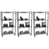 Kit 3 Estantes Livreiro Multiuso Prisma Estilo Industrial 80cm 4 Prateleiras C08 Snow - Mpozenato
