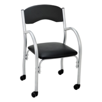 Cadeira de Escritório Estofada com Rodízios 52cm Multimóveis CR25288 Prata/Preto