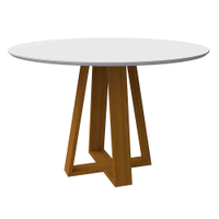 Mesa Vitória 100x100cm - Ypê/Off White