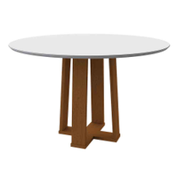 Mesa Isabela 120x120cm - Ypê/Off White