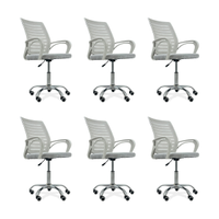 Kit 6 Cadeiras de Escritório Secretaria Diretor Roma Ergonômica - Branca