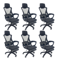 Kit 6 Cadeiras de Escritório Presidente Executiva Oficial Supreme Preto