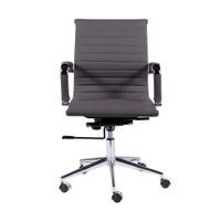 Cadeira de Escritorio Eames Esteirinha Baixa - PU Cinza