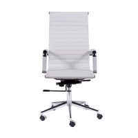 Cadeira de Escritorio Eames Esteirinha Alta - PU Branca
