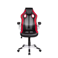 Cadeira Gamer Pelegrin PEL-3009 Couro PU Vermelha, Preta e Cinza