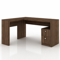 Mesa com 2 Gavetas para Escritório Home Office ME4129 MDP Nogal - Gran Belo