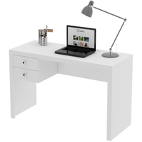 Mesa para Escritório Escrivaninha 2 Gavetas Branco
