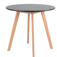 Mesa De Jantar Redonda Leda 90cm Preta
