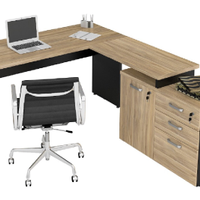 Mesa para Escritório 1,20 + Balcão - Web30 - Calvi/Preto