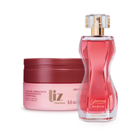Combo Desodorante Colônia Glamour Myriad 75ml + Creme Hidratante Desodorante Corporal Liz 250g