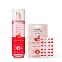 Combo Cuide-se Bem Cereja De Fases: Body Splash 200ml + Adesivos Secativos Para Espinha