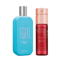 Combo Egeo Vanilla Vibe Desodorante Colônia 90ml + Body Spray Floratta Red 100ml