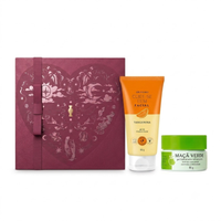 Combo Presente Dia Dos Namorados Cuide-se Bem Facial: Gel de Limpeza Tangerina 150g + Creme Hidratante Maçã Verde 80g