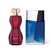 Perfumaria Para Casal: Glamour Diva 75ml + Quasar Vision 100ml