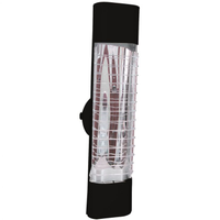 Luminária Mini Elite 47cm Com Aletas E-27 2 Lâmpada Eletrônica Preta