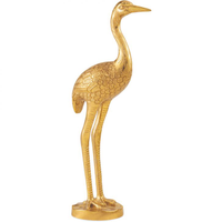 Escultura Pássaro Dourada 41 Cm