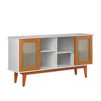 Buffet Detroit 4 Pt Branco E Madeira