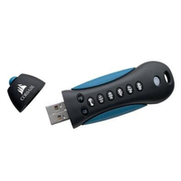 Pen Drive 128GB Corsair Padlock 3, USB 3.0, com Criptografia, Resistente à Água e Choque, Azul e Preto - CMFPLA3B-128GB