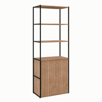 Armário De Escritório Shelf 2 Pt Ameixa E Preto 173 Cm