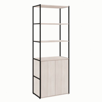 Armário De Escritório Shelf 2 Pt Carvalho Berlin E Preto 173 Cm