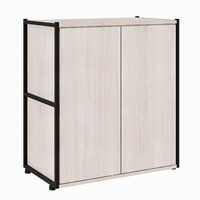 Armário De Escritório Shelf 2 Pt Carvalho Berlin E Preto 71 Cm